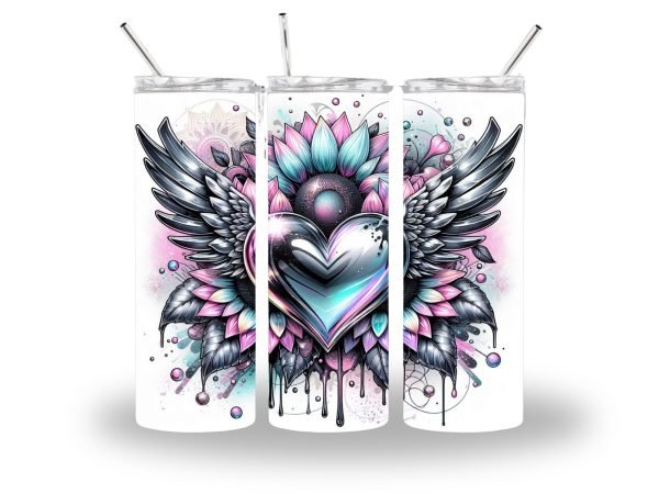Celestial Wings Heart Tumbler