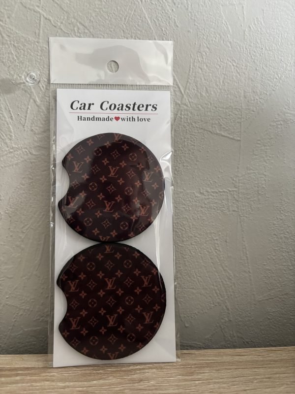 Brown LV Car Coasters