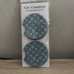 Teal LV Car Coasters