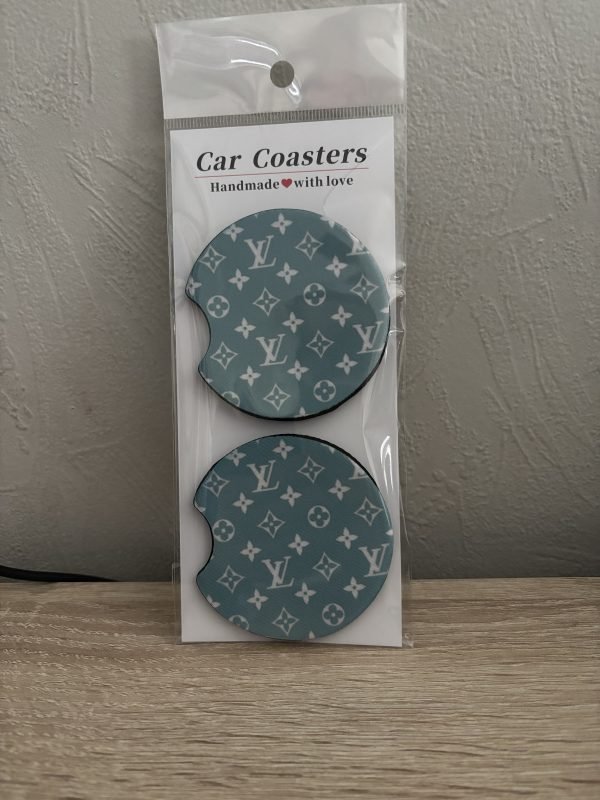Teal LV Car Coasters