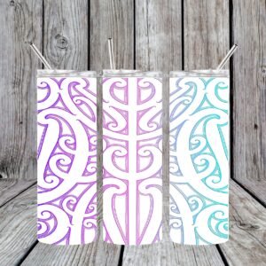 Maori-Inspired Purple Stainless Steel Tumbler