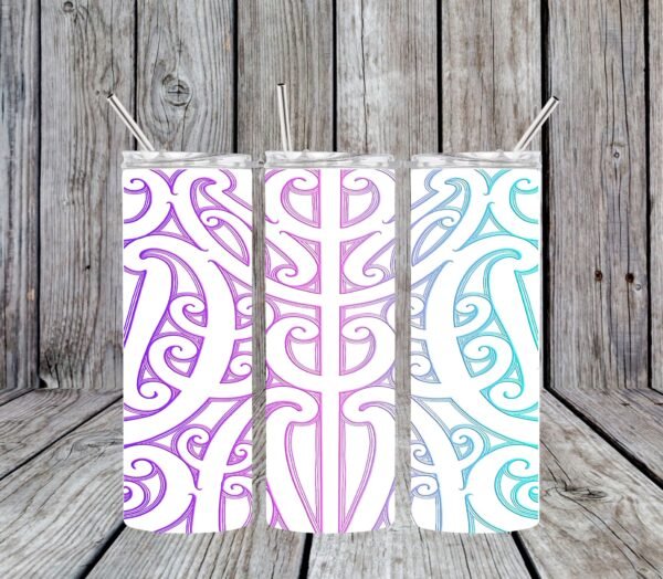 Maori-Inspired Purple Stainless Steel Tumbler