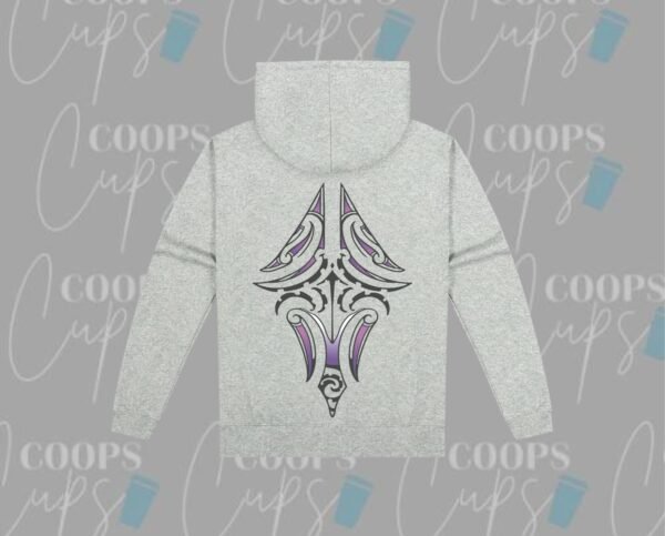 Pre-Order: Custom Hoodie with Purple Māori-Inspired Design - Image 4