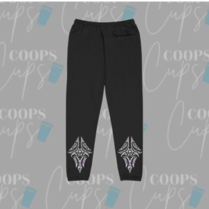 Pre-Order: Custom Track Pants with Purple/White Māori-Inspired Design