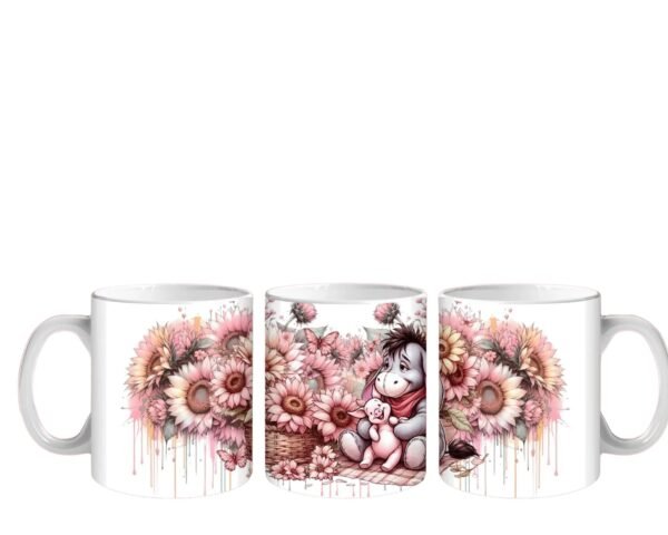 Whimsical Floral Eeyore Mug Design