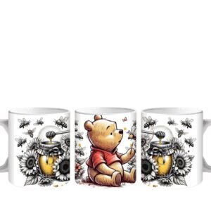 Vintage Sunflower & Honey Bear Mug Design