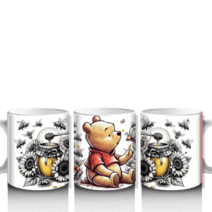 Vintage Sunflower Honey Bear Mug Design