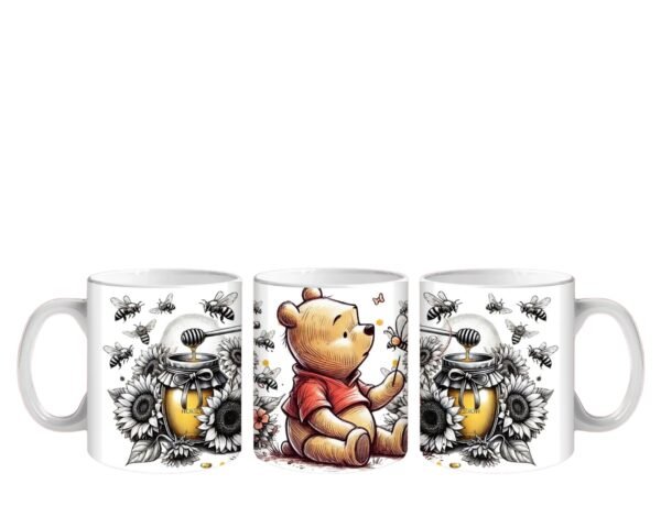 Vintage Sunflower & Honey Bear Mug Design