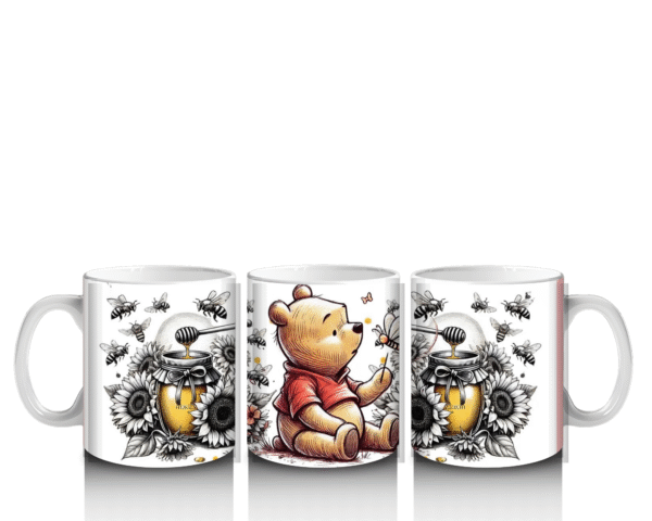 Vintage Sunflower Honey Bear Mug Design