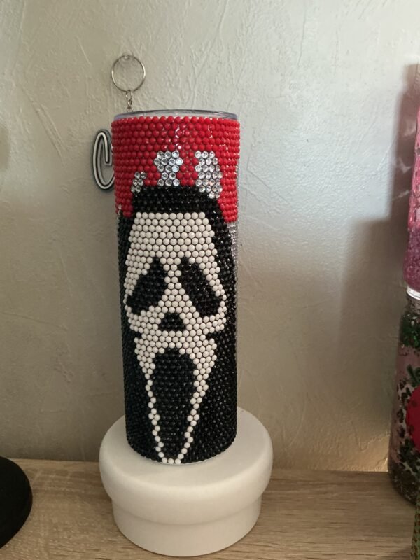 Ghost Face Rhinestone Tumbler